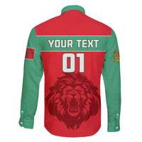 Morocco Football Family Matching Long Sleeve Bodycon Dress and Hawaiian Shirt Go The Atlas Lions - Wonder Print Shop
