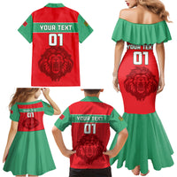 Morocco Football Family Matching Mermaid Dress and Hawaiian Shirt Go The Atlas Lions - Wonder Print Shop