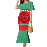 Morocco Football Family Matching Mermaid Dress and Hawaiian Shirt Go The Atlas Lions - Wonder Print Shop