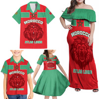 Morocco Football Family Matching Off Shoulder Maxi Dress and Hawaiian Shirt Go The Atlas Lions - Wonder Print Shop