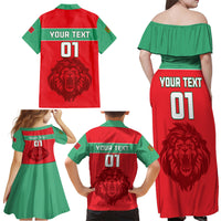 Morocco Football Family Matching Off Shoulder Maxi Dress and Hawaiian Shirt Go The Atlas Lions - Wonder Print Shop