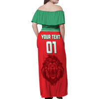 Morocco Football Family Matching Off Shoulder Maxi Dress and Hawaiian Shirt Go The Atlas Lions - Wonder Print Shop