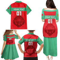 Morocco Football Family Matching Puletasi and Hawaiian Shirt Go The Atlas Lions - Wonder Print Shop