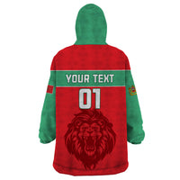 Morocco Football Wearable Blanket Hoodie Go The Atlas Lions - Wonder Print Shop
