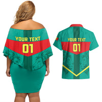 Senegal Football Couples Matching Off Shoulder Short Dress and Hawaiian Shirt Go Lions of Teranga - Wonder Print Shop