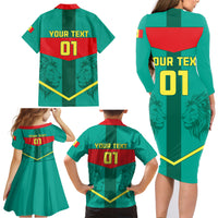 Senegal Football Family Matching Long Sleeve Bodycon Dress and Hawaiian Shirt Go Lions of Teranga - Wonder Print Shop