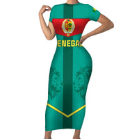 Senegal Football Family Matching Short Sleeve Bodycon Dress and Hawaiian Shirt Go Lions of Teranga - Wonder Print Shop