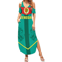 Senegal Football Family Matching Summer Maxi Dress and Hawaiian Shirt Go Lions of Teranga - Wonder Print Shop