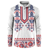 Panama Pollera Traditional Pattern Button Sweatshirt