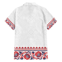 Panama Pollera Traditional Pattern Family Matching Short Sleeve Bodycon Dress and Hawaiian Shirt