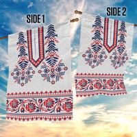 Panama Pollera Traditional Pattern Garden Flag