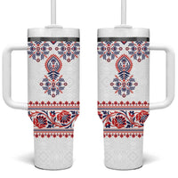 Panama Pollera Traditional Pattern Tumbler With Handle