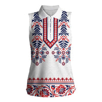 Panama Pollera Traditional Pattern Women Sleeveless Polo Shirt