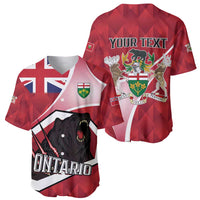 Personalized Canada Ontario Province Baseball Jersey Black Bear Flag Stylized
