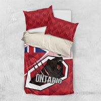 Canada Ontario Province Bedding Set Black Bear Flag Stylized