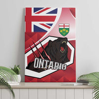 Canada Ontario Province Canvas Wall Art Black Bear Flag Stylized