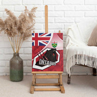 Canada Ontario Province Canvas Wall Art Black Bear Flag Stylized