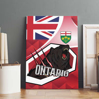 Canada Ontario Province Canvas Wall Art Black Bear Flag Stylized