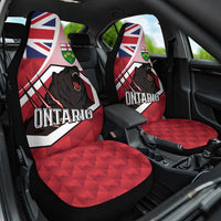 Canada Ontario Province Car Seat Cover Black Bear Flag Stylized