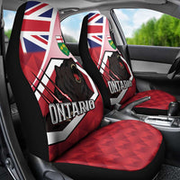 Canada Ontario Province Car Seat Cover Black Bear Flag Stylized