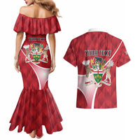 Personalized Canada Ontario Province Couples Matching Mermaid Dress and Hawaiian Shirt Black Bear Flag Stylized