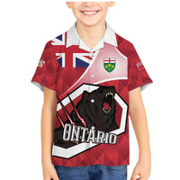 Personalized Canada Ontario Province Family Matching Mermaid Dress and Hawaiian Shirt Black Bear Flag Stylized