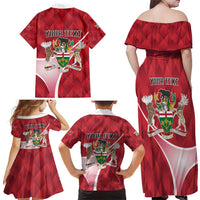 Personalized Canada Ontario Province Family Matching Off Shoulder Maxi Dress and Hawaiian Shirt Black Bear Flag Stylized