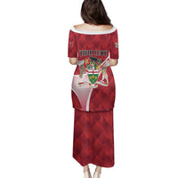 Personalized Canada Ontario Province Family Matching Puletasi and Hawaiian Shirt Black Bear Flag Stylized