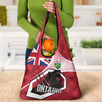 Canada Ontario Province Grocery Bag Black Bear Flag Stylized