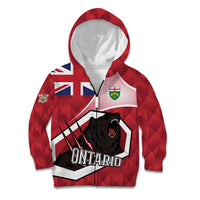 Personalized Canada Ontario Province Kid Hoodie Black Bear Flag Stylized