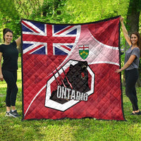 Canada Ontario Province Quilt Black Bear Flag Stylized