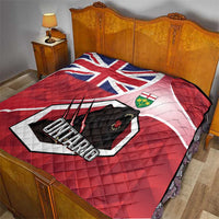 Canada Ontario Province Quilt Black Bear Flag Stylized