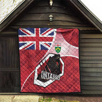 Canada Ontario Province Quilt Black Bear Flag Stylized