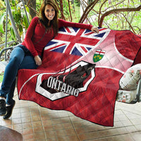 Canada Ontario Province Quilt Black Bear Flag Stylized