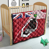Canada Ontario Province Quilt Black Bear Flag Stylized