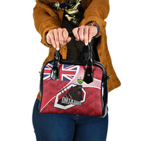 Canada Ontario Province Shoulder Handbag Black Bear Flag Stylized