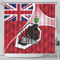 Canada Ontario Province Shower Curtain Black Bear Flag Stylized