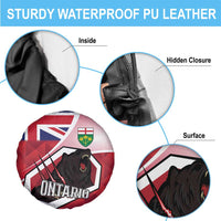 Canada Ontario Province Spare Tire Cover Black Bear Flag Stylized