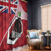 Canada Ontario Province Window Curtain Black Bear Flag Stylized