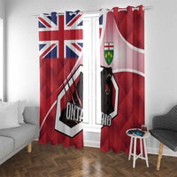 Canada Ontario Province Window Curtain Black Bear Flag Stylized