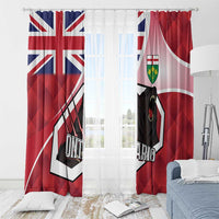 Canada Ontario Province Window Curtain Black Bear Flag Stylized