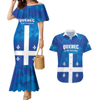 Personalized Canada Quebec Province Couples Matching Mermaid Dress and Hawaiian Shirt Je Me Souviens