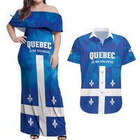Personalized Canada Quebec Province Couples Matching Off Shoulder Maxi Dress and Hawaiian Shirt Je Me Souviens