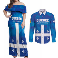 Personalized Canada Quebec Province Couples Matching Off Shoulder Maxi Dress and Long Sleeve Button Shirt Je Me Souviens