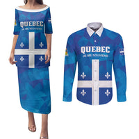 Personalized Canada Quebec Province Couples Matching Puletasi and Long Sleeve Button Shirt Je Me Souviens