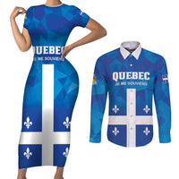 Personalized Canada Quebec Province Couples Matching Short Sleeve Bodycon Dress and Long Sleeve Button Shirt Je Me Souviens