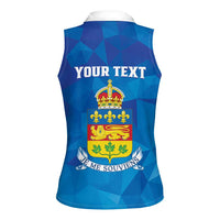 Personalized Canada Quebec Province Women Sleeveless Polo Shirt Je Me Souviens