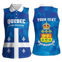 Personalized Canada Quebec Province Women Sleeveless Polo Shirt Je Me Souviens