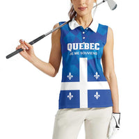 Personalized Canada Quebec Province Women Sleeveless Polo Shirt Je Me Souviens