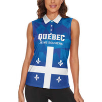 Personalized Canada Quebec Province Women Sleeveless Polo Shirt Je Me Souviens